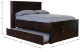 Model 82921K3-22 Full Size Bookcase Bed with Three Drawers and Twin Sized Trundle