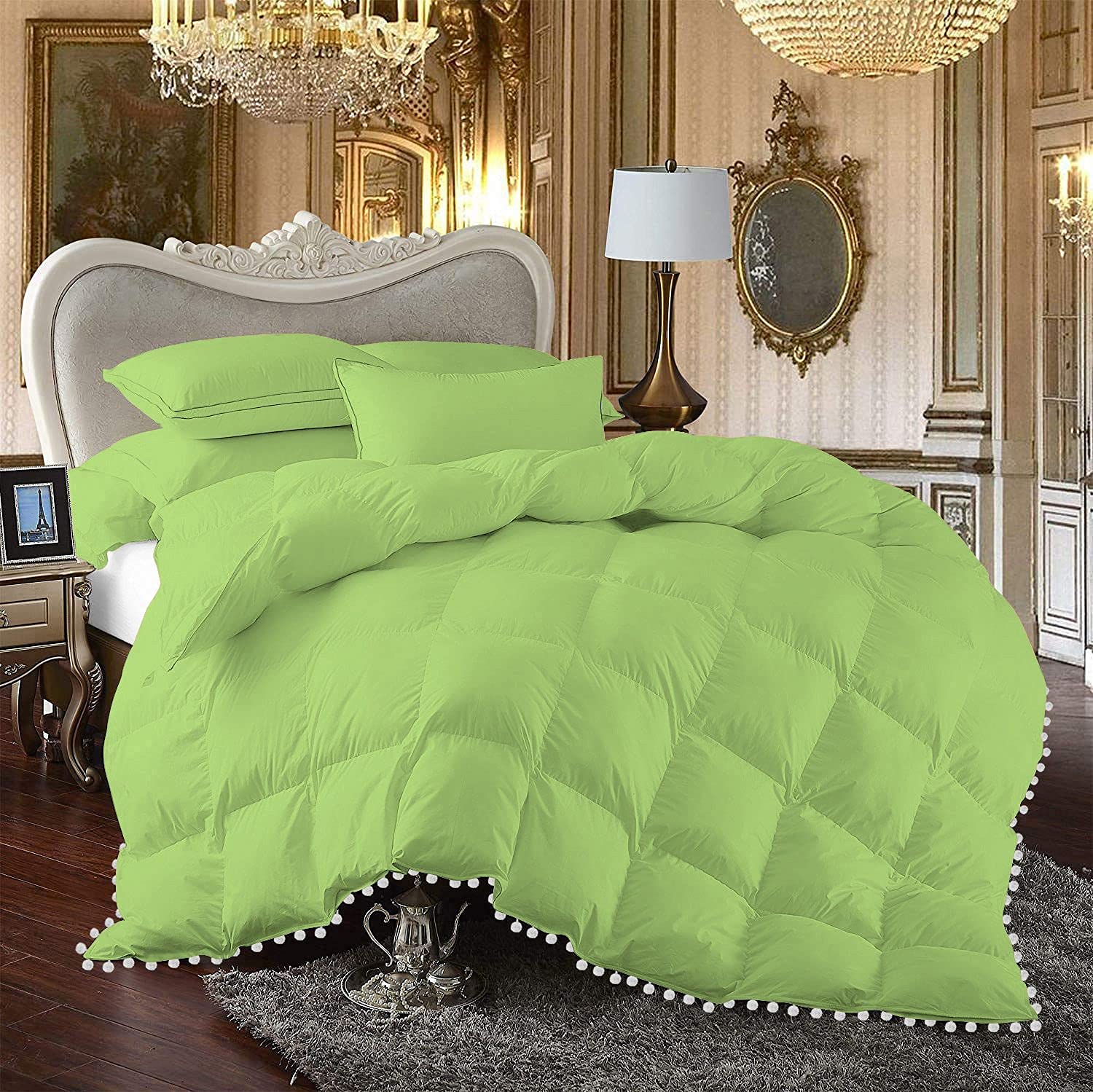 1 Piece Beautiful Looking Pom Pom Box Design Comforter 800 Thread Count 100% Egyptian