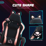 Racing Gaming Chair with Cat Ears - Reclining Computer Chair with Footrest