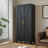 71" Tall Metal Storage Cabinet with 2 Doors and 4 Adjustable Shelves