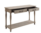 Ariolo Rectangular 2-Drawer Wooden Sofa Table in Weathered Oak Wood