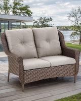 Patio Loveseat Outdoor Wicker Sofa - Heavy Duty All-Weather Rattan 2-Person Sofas