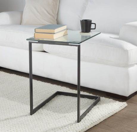 Zenn End Table, Accent Table, Glass End Table, Small Side Table for Small Spaces