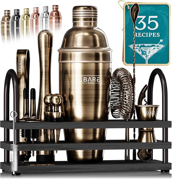 Mixology Bartender Kit Bar Set | 14-Piece Cocktail Shaker Set | Martini Barware Mixing