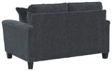 Abinger Chenille Contemporary Loveseat with 2 Accent Pillows, Dark Gray