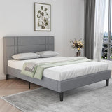 Full Size Bed Frame Upholstered Platform Bed Frame Full Bed Frame with Headboard,