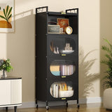 Kitchen Pantry Storage Cabinet with 4 Flip-up PC Doors, Bathroom Storage Cabinet