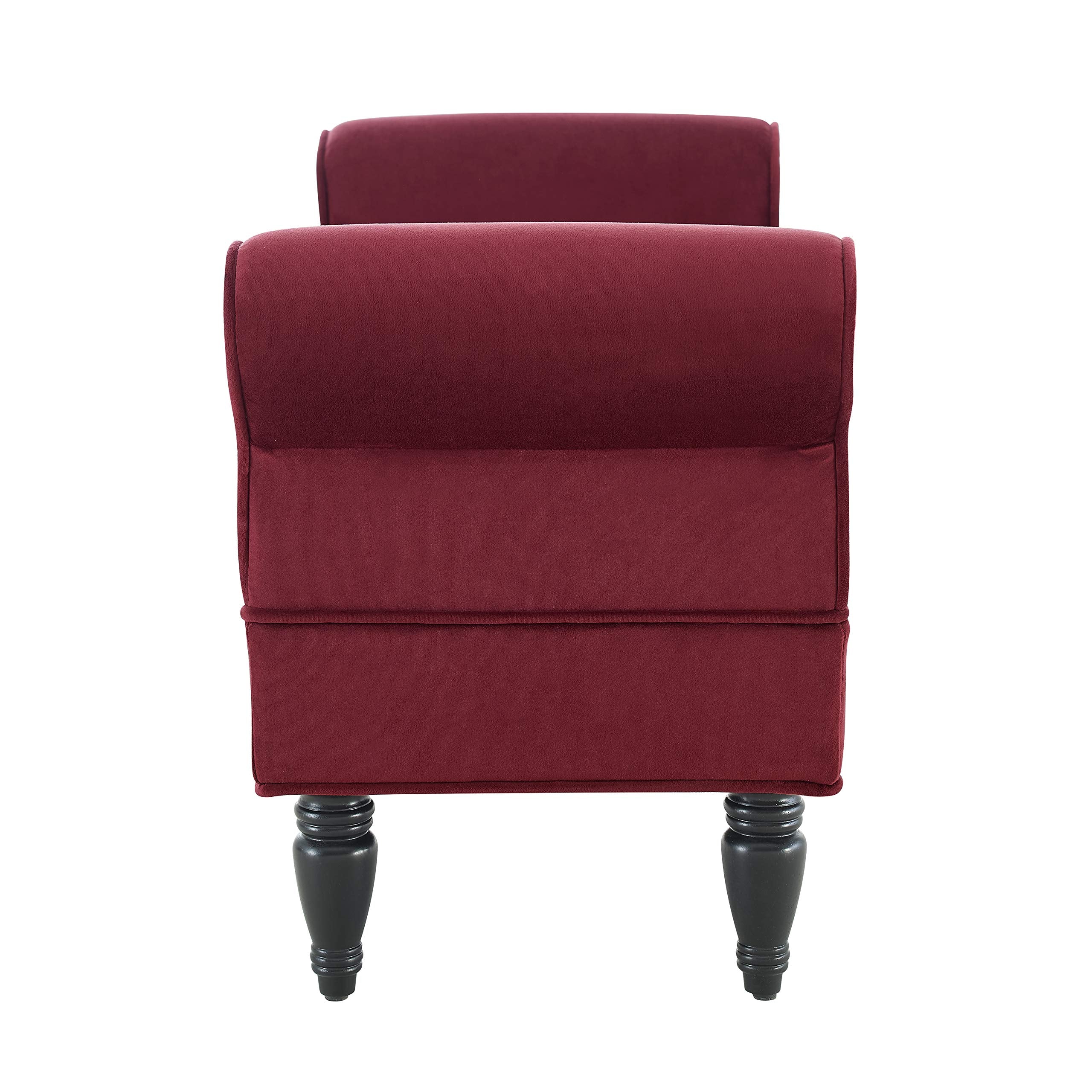 Lillian Bench, Berry Red/Dark Mahogany