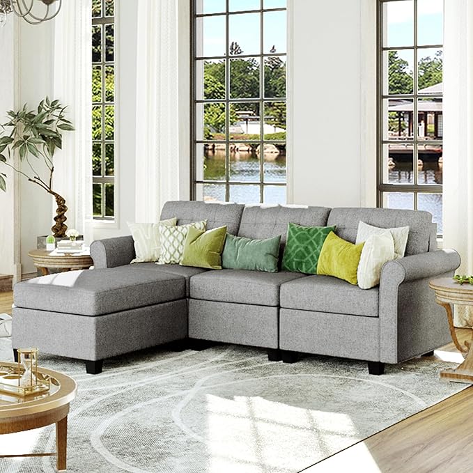 Convertible Sectional Sofa for Living Room - Modular Sectional Sofa Couch with Seats