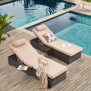 Outdoor Lounge Chairs, Pool Lounge Chairs Set of 2, Outdoor Chaise Lounge