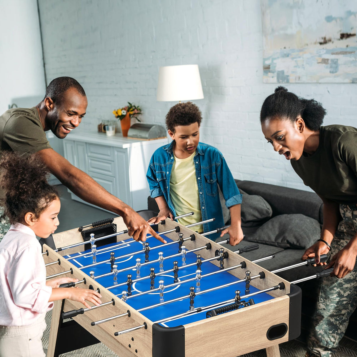 Foosball Table, 54 Inch Foosball Table Adult Size, 22 Electroplated Player