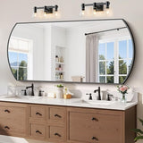 Black Oval Bathroom Mirror 20x40 Inch Wall Mounted