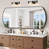 30x60 Inch Black Oval Bathroom Mirror