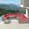 Patio Furniture Set 8PCS with 43" Fire Pit Table Outdoor Sectional Sofa Set