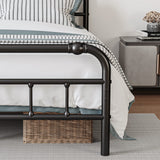and Footboard, 18 Inches High, 3500 Pounds Heavy Duty Metal Slats Support for Mattress