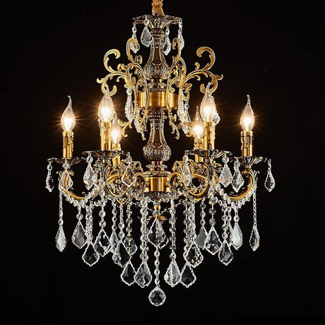 15 Light Classic Vintage Crystal Candle Chandeliers for Living Room Dining Room Foyer