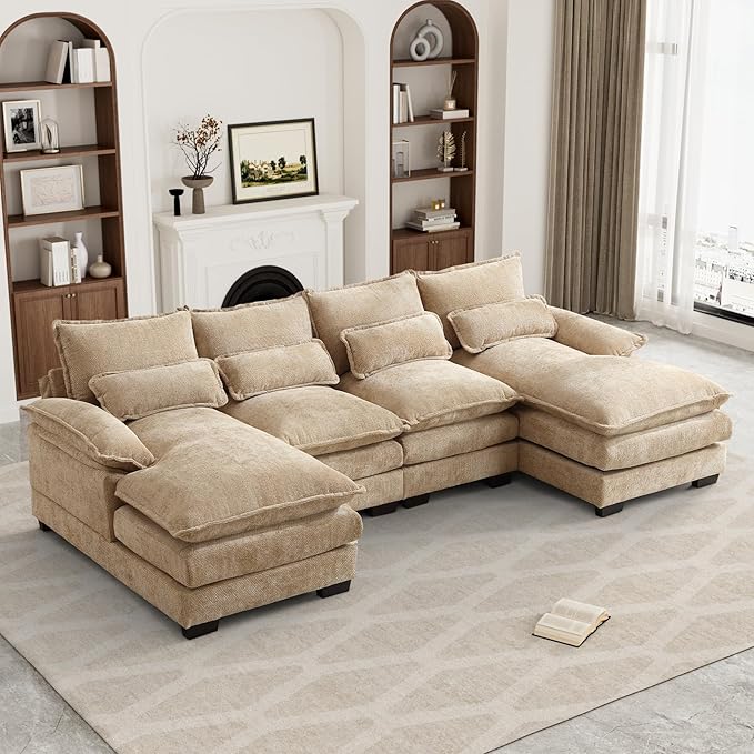 Sofa Cloud Couch, 110" Upholstery Comfy Modular Sofa