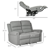 2 Seater Recliner Sofa with Manual Pull Tab, Fabric Reclining Sofa, RV Couch, Home