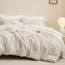 Boho Comforter Set  - White Tufted Shabby Chic Bedding Comforter Set