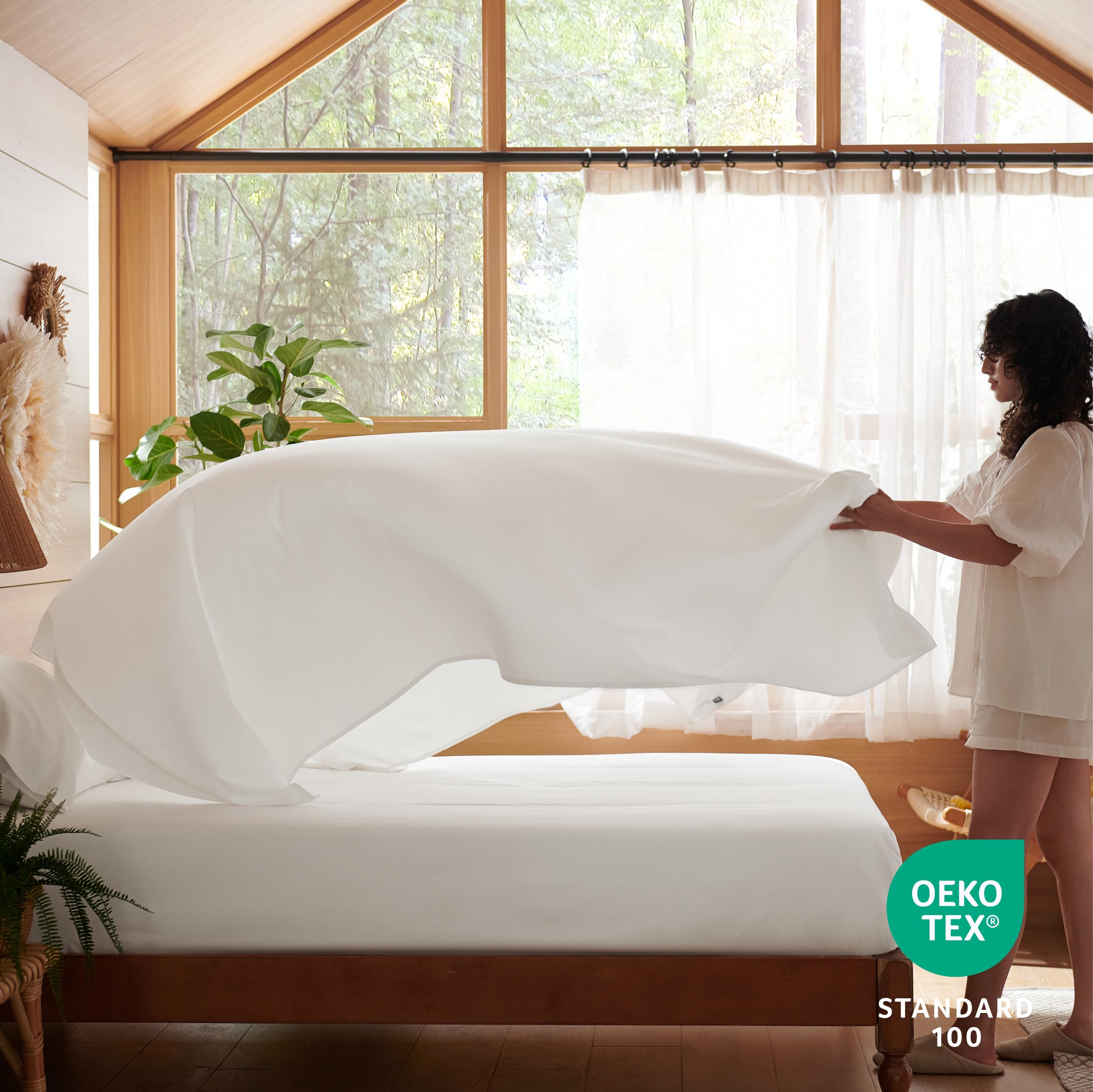 Cotton Sheet Set - Cooling Bed Sheets King, Silky Soft and Breathable Eucalyptus