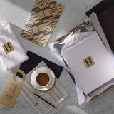 Checkered Sateen H Bed Bundle (King) - Luxury All-White Bedding Bundle/Includes