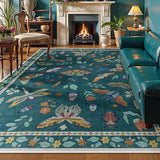 Insect Washable Area Rug 8x10 - Soft Non-Slip Bedroom Carpet