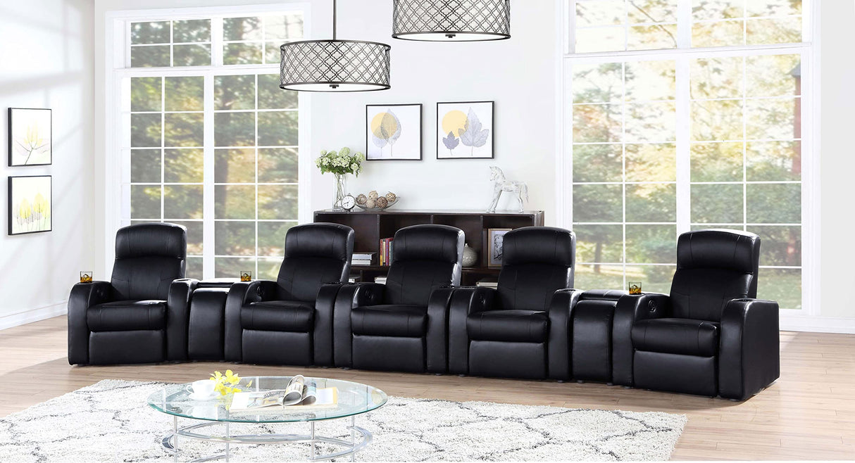 Cyrus Home Theater Upholstered Recliner Black 600001