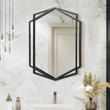 31.8x22 Inch Black Metal Frame Wall Mirror