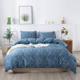 Duvet Cover Set - 100% Cotton Herbs Pattern Comforter , Soft and Breathable Bedding Set with Zipper Closure & Corner Ties,