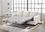 Rannis Coastal 2-in-1 Sofa Sleeper with Folding Gel Memory Foam Mattress, Queen, White