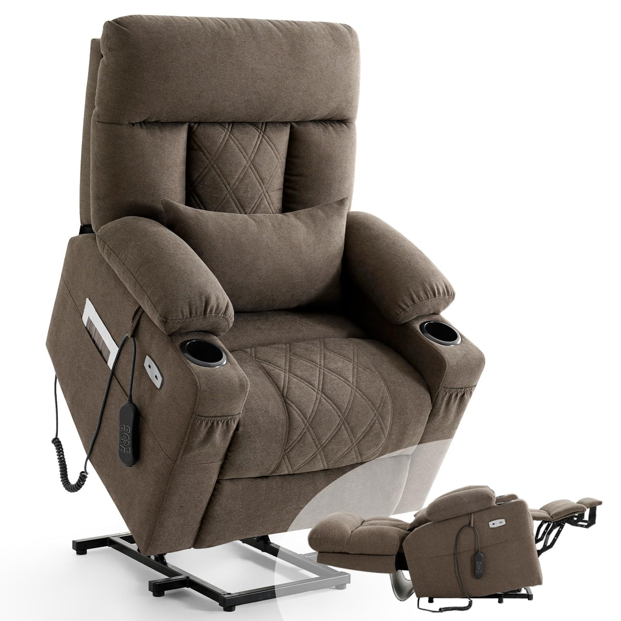 Power Lift Recliner Chair for Elderly with Extended Footrest