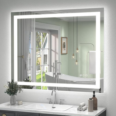 40x32 Inch LED Bathroom Mirror for Wall, Lighted Bathroom Vanity Mirror with Lights