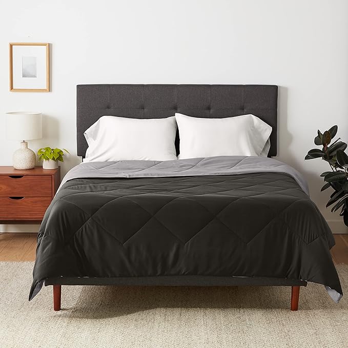 Basics Comforter Blanket Full/Queen, Reversible, Lightweight Microfiber, All Season