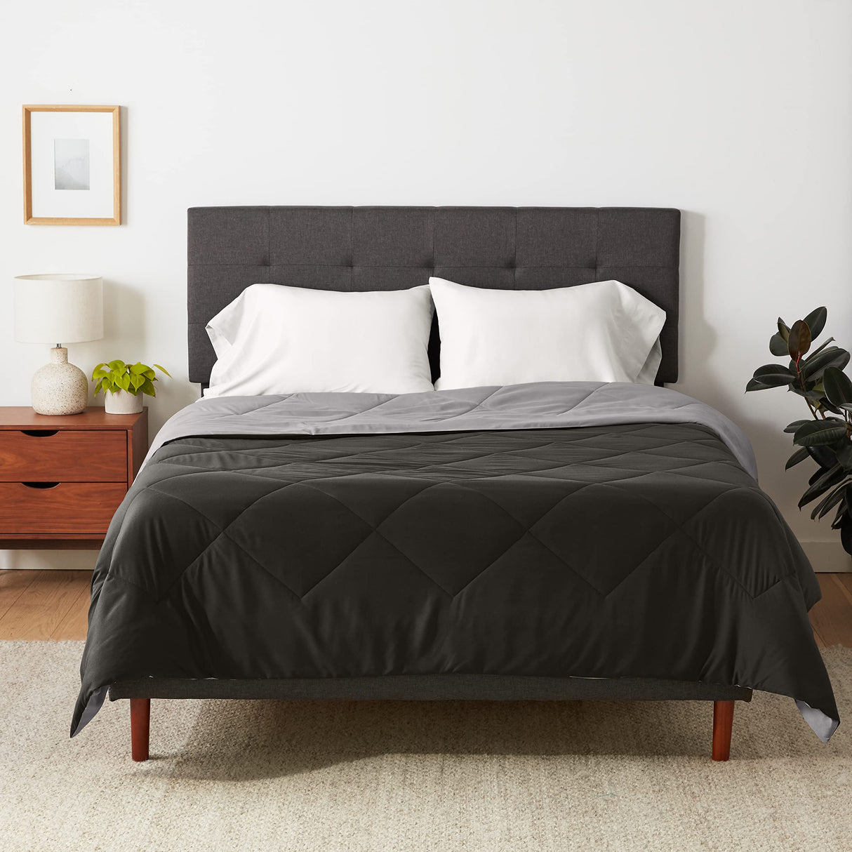 Basics Comforter Blanket Full/Queen, Reversible, Lightweight Microfiber, All Season