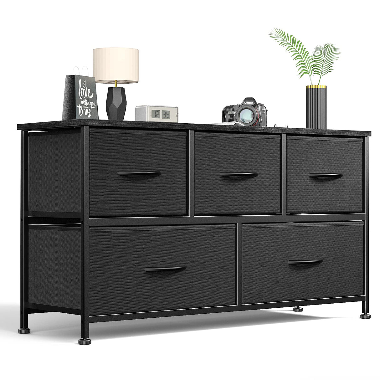 Dresser for Bedroom 5 Fabric Drawers Dresser Clothes Cabinet Storage Organizers