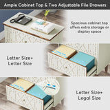 2 Drawer Lateral File Cabinet, Office Filing Cabinet for A4 / Letter Size/Legal Size Files