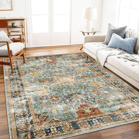 5'x7' Washable Area Rug Vintage Rug Traditional Floor Cover Foldable Thin Rug Kitchen