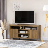 TV Stand for 65 Inch TVs, TV Cabinet with Wooden Shelves and Doors, Entertainment