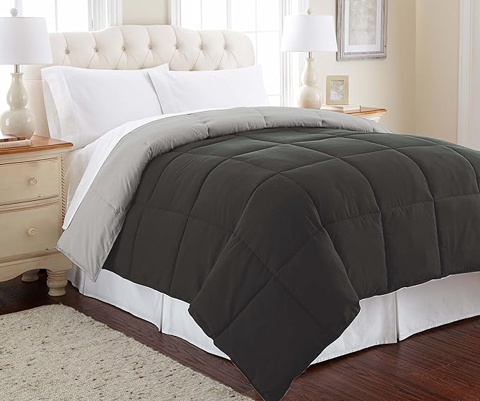 Down Alternative Microfiber Quilted Reversible Comforter & Duvet Insert - Soft