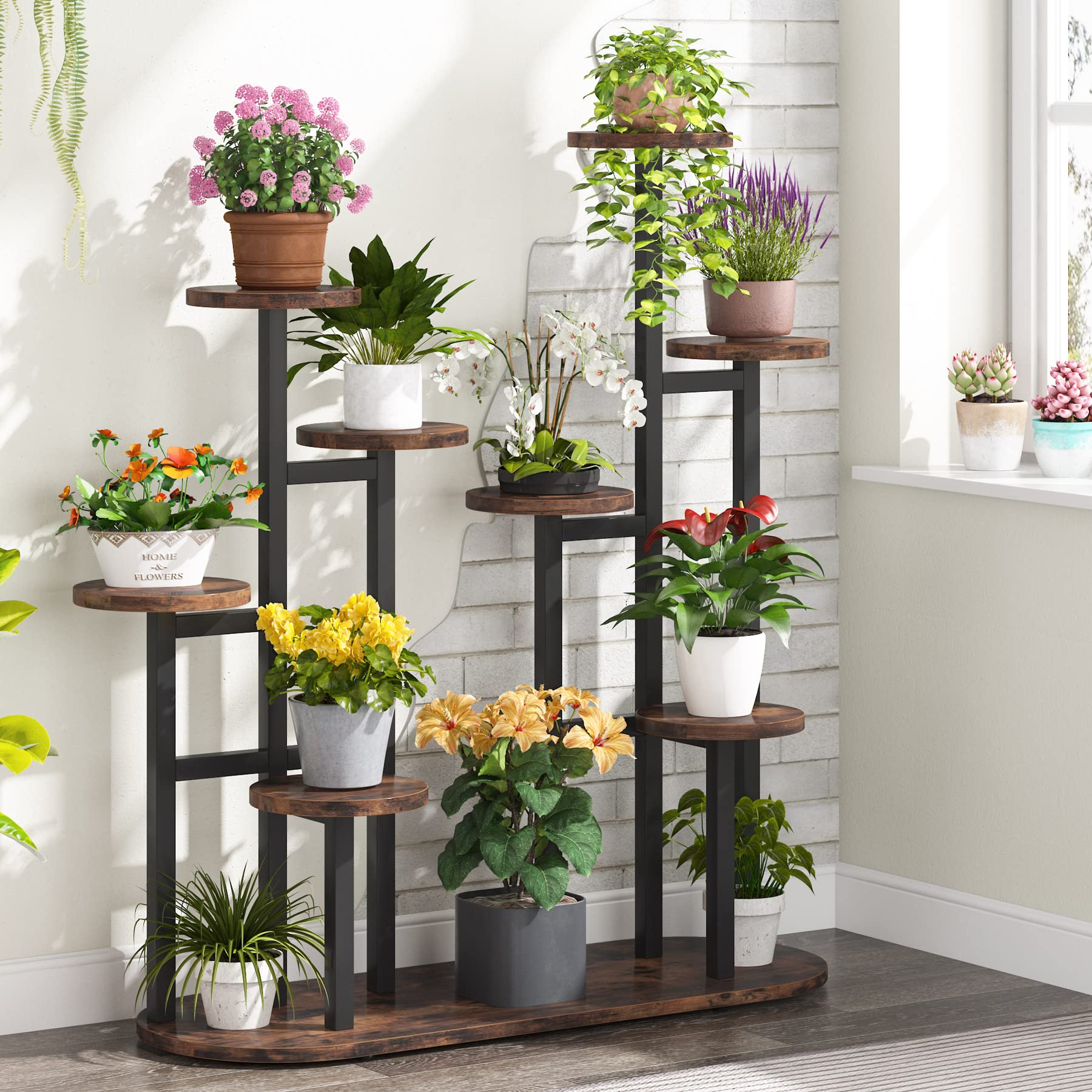 VerdantPeak 11-Tier Plant Stand - Tall Wooden Shelf