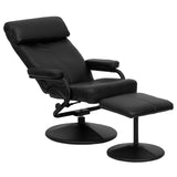 Jenny Contemporary Multi-Position Headrest Recliner and Ottoman with Wrapped Base