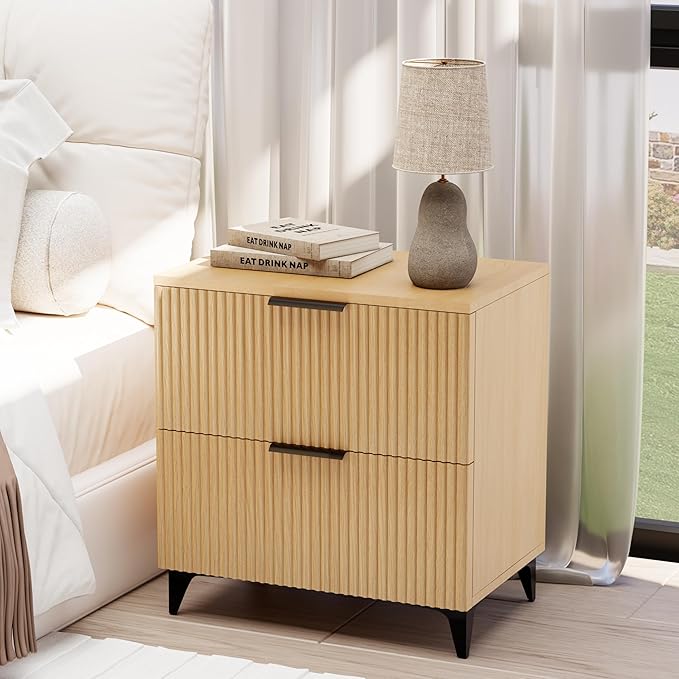 Nightstand Set of 2 with 2 Drawers Night Stand