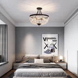 5-Light E12 Round Crystal Ceiling Light Fixture Modern Semi Flush