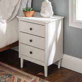 Modern 3 Drawer Nightstand - White