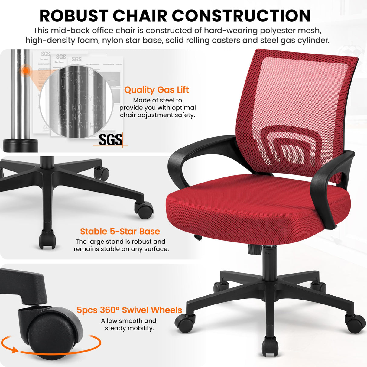 Executive Office Chair Ergonomic Desk Chair Computer Task Chair Mesh Chair