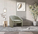 Green Accent Chair Modern Barrel Accent Chair Chenille Fabric Oversized Armchair Comfy Upholstered Single Sofa Chair for Living Room Bedroom Apartment Lounge