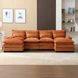 110" Sectional Sofa Cloud Couch for Living Room, Modern Chenille U Shaped Couch