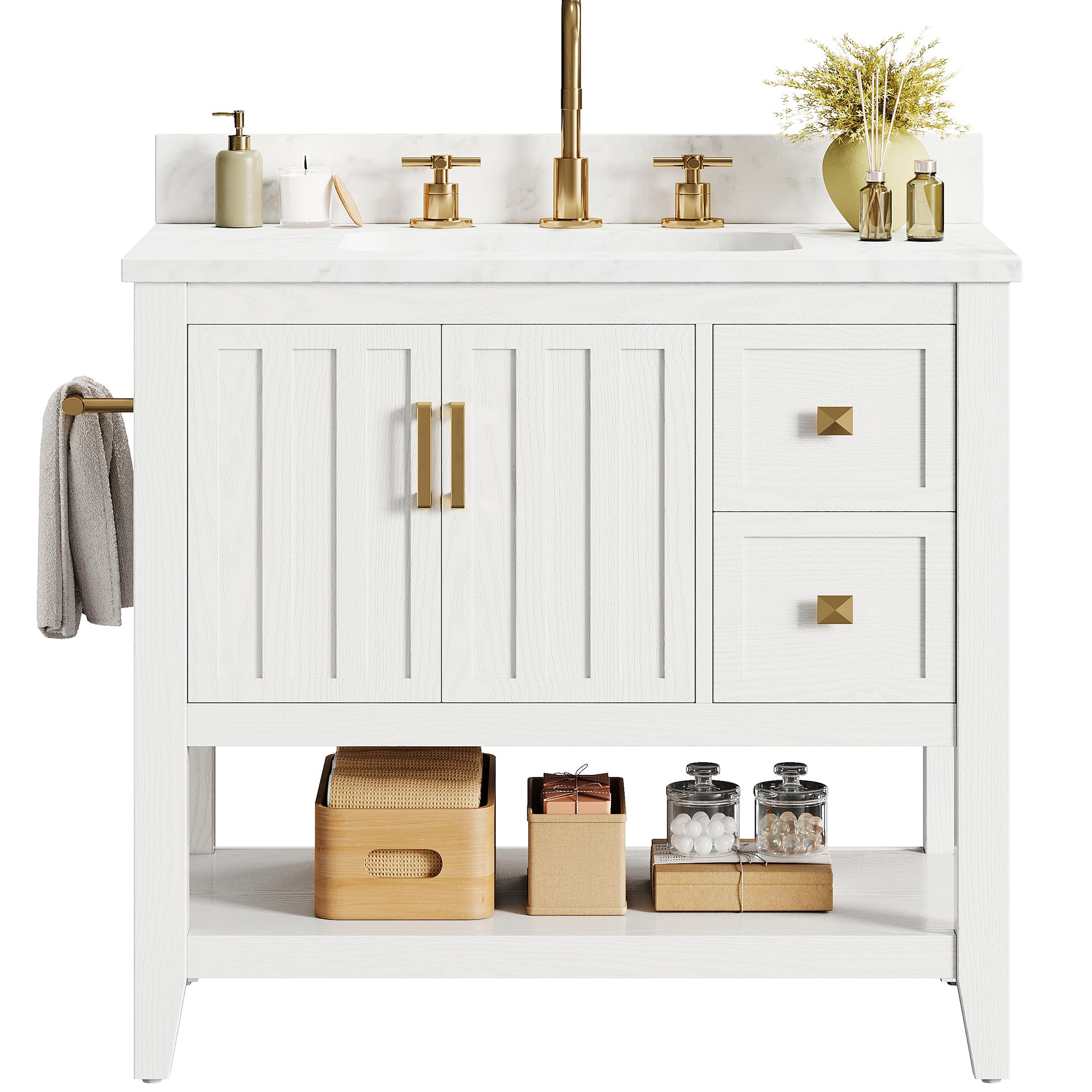 30" Bathroom Vanity with Sink, Farmhouse Bathroom Cabinet, Bathroom Vanity Set