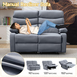 Loveseat Recliner Sofa, Small Sofa Couch, PU Leather Reclining Sofa 2-Seater