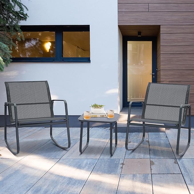 3 Piece Patio Bistro Set, Outdoor Patio Wicker Furniture Set